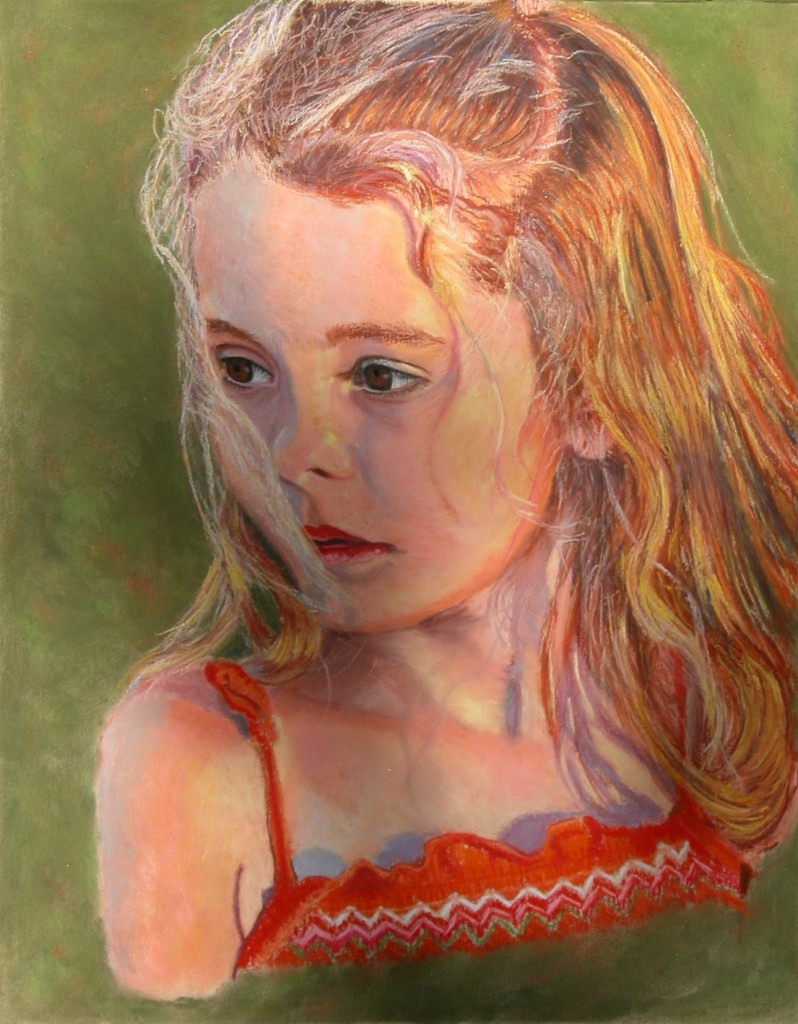© 2015 Laura Gabel, "GG". Pastel on Uart in a gold frame, 13 1/4 x 16 1/4. $950.00.