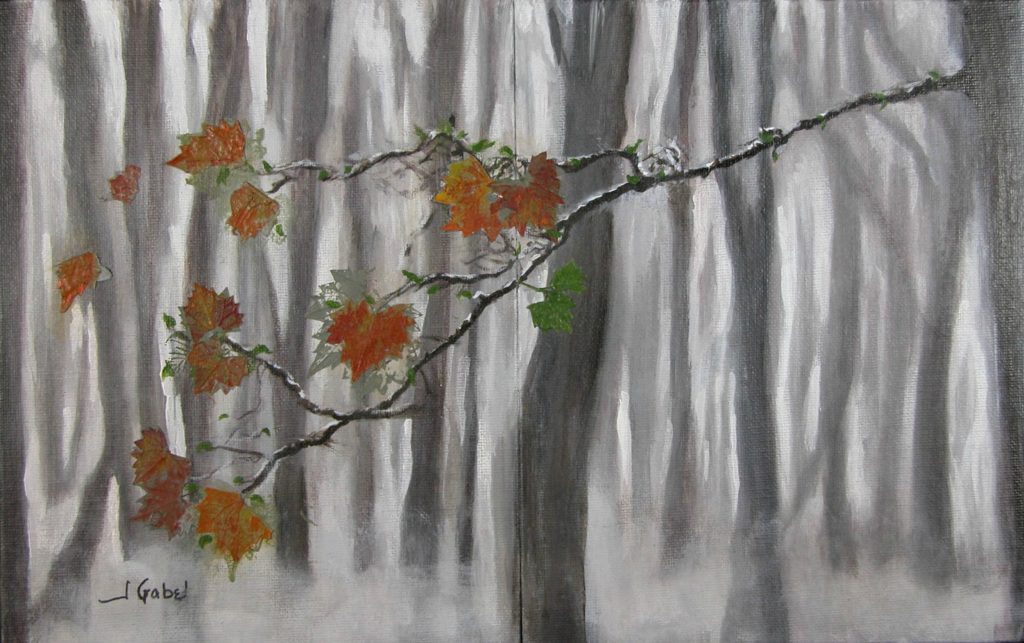 © Laura Gabel, “New LIfe Ps. 92:14”. Acrylic on canvas, 29.25 x 23. $850.