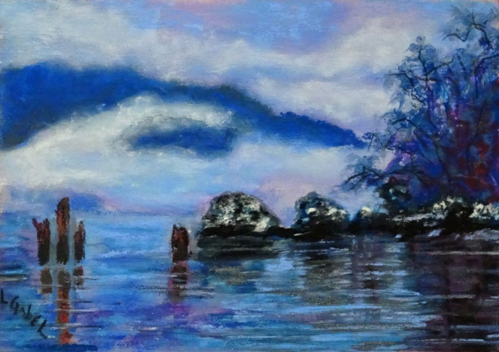 © Laura Gabel, “Daydreaming 1”. 5x7 framed to 13x16, mixed media. $99.
