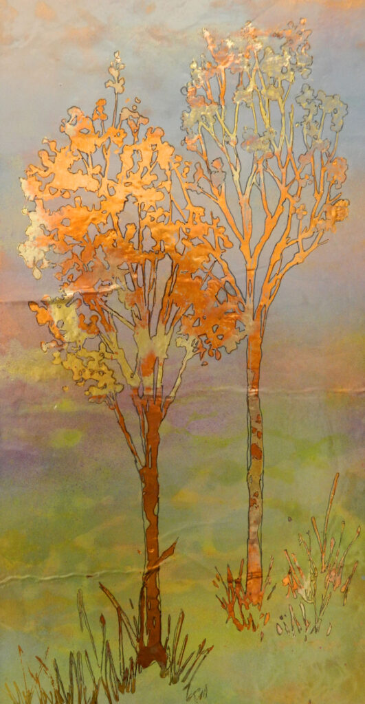 2 trees 12x24 $300.00 by Lyn Novak Hise