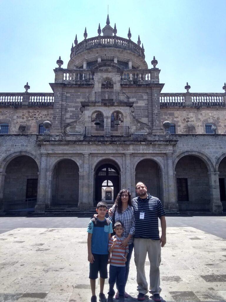 exterior of Museo Cabañas in Guadalajara (with host family)
