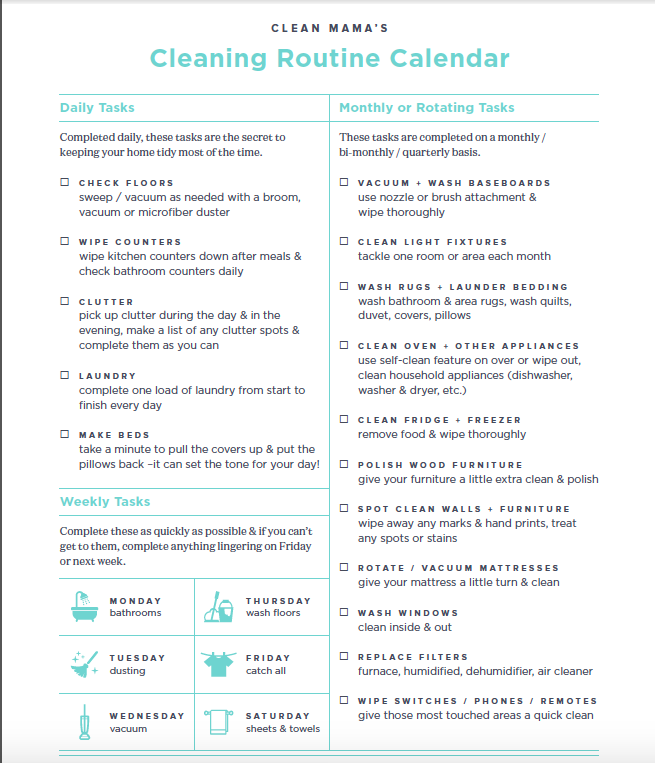 housekeeping planner