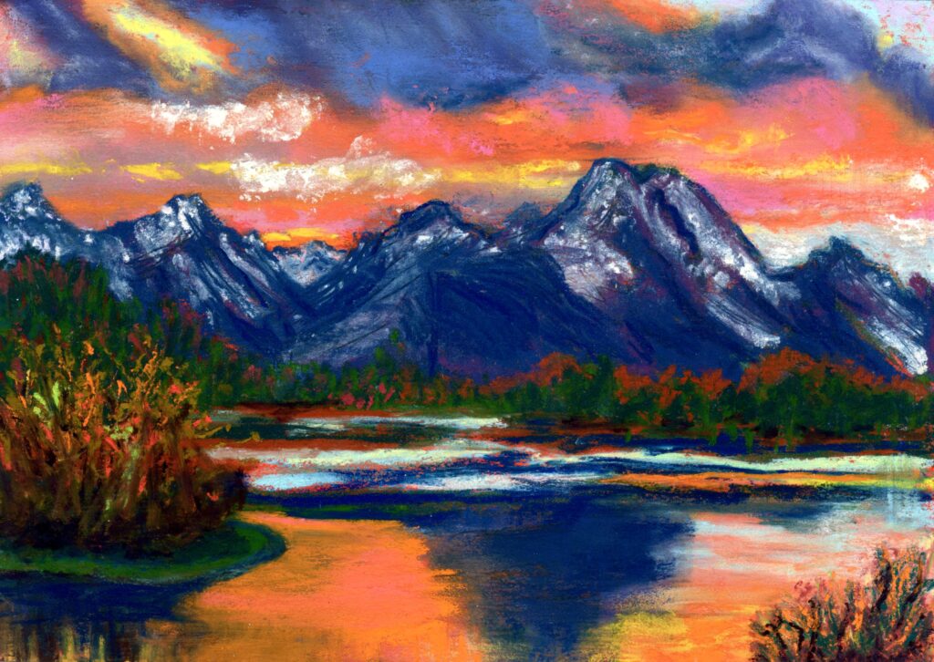 © Laura Gabel, “Wyoming”. 5x7 framed to 13x16, mixed media. $250. Purchase Here