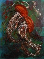 <a href="https://fineartamerica.com/featured/jellyfish-dance-laura-gabel.html" target="_blank" rel="noopener noreferrer">Purchase "Jellyfish Dance" Here</a> © Laura Gabel, “Jellyfish Dance”. Acrylic on canvas, 13.5 x 16.5. Private collection.