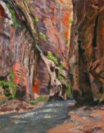 <a href="https://fineartamerica.com/featured/apricot-canyon-2-laura-gabel.html" target="_blank" rel="noopener noreferrer">Purchase "Apricot Canyon 2" Here</a> © Laura Gabel, “Apricot Canyon 2”. Soft pastel, 16 x 20. $650.