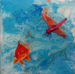 <a href="https://fineartamerica.com/featured/fishing-around-laura-gabel.html" target="_blank" rel="noopener noreferrer">Purchase "Fishing Around" Here</a> © Laura Gabel, “Fishing Around”. Mixed Media, 12x12. Private collection.